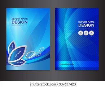 blue Cover design template vector, brochure flyer, Annual report  Layout, book, booklet, poster, leaflet, blue background