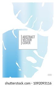 Blue cover design template. Wedding exotic layout. Background for corporate annual report, poster, magazine first page. Minimal leaflet, business flyer. Promotion concept card. A4 flat geometric cover