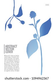 Blue cover design template. Wedding exotic layout. Backdrop for corporate annual report, poster, magazine first page. Minimal leaflet, business flyer. Promotion concept card. A4 flat geometric cover