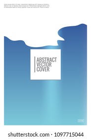Blue cover design template. Wedding exotic layout. Background for corporate annual report, poster, magazine first page. Minimal leaflet, business flyer. Promotion concept card. A4 flat abstract cover