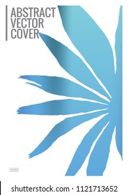 Blue cover design template. Wedding exotic layout. Backdrop for corporate annual report, poster, magazine first page. Minimal leaflet, business flyer. Promotion concept card. A4 flat geometric cover