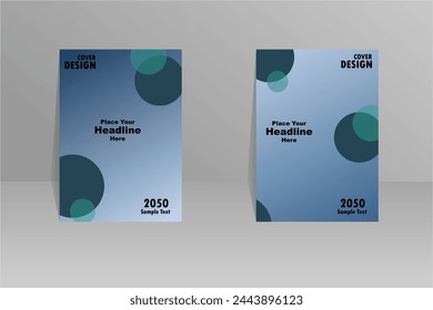 Blue cover design, vector template brochure, flyer, magazine, presentation