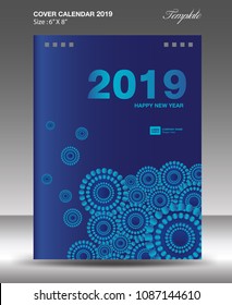 Blue Cover Desk Calendar 2019 Design, flyer template, ads, booklet, catalog, newsletter