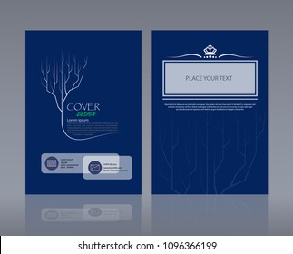 Blue cover with logo, business card or brochure used with the business of high-tech communication, computer products. Water product, swimming pool as well as health business.