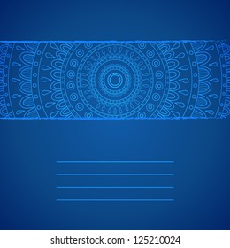 Blue cover ornament background. Vector image.