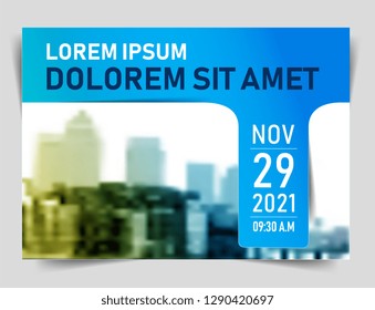 Blue Cover Page or Screen Layout. Editable Horizontal Template Design for Presentation, Company Profile, Annual Report, Proposal , Magazine or Widescreen . A4 Scale Size. Vector Business Concept.
