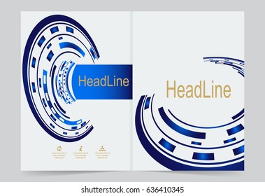 Blue Cover template background, flyer design. Abstract template for annual business report, poster