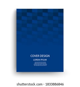Diseño de plantillas de cubierta azul con formas geométricas sobre fondo blanco.