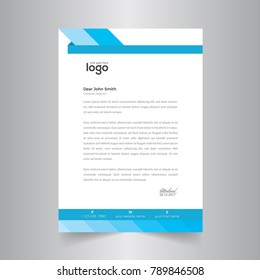 Blue Cover Vector Letter Head Design Template