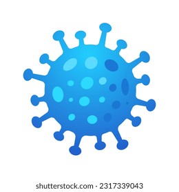 Blue Covid Virus Isolated Vector Illustration