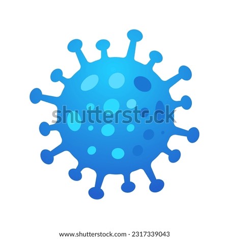 Blue Covid Virus Isolated Vector Illustration