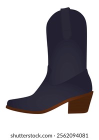 Blue cowboy boot. vector illustration