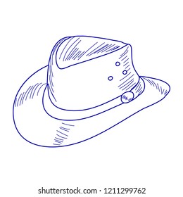 blue cowboy hat sketch