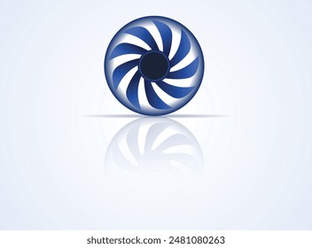 blue CPU cooler fan vector illustration