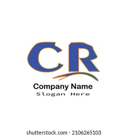 Blue cr letter logo on white background.
