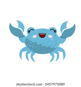 blue crab cartoon	 - vector illustration