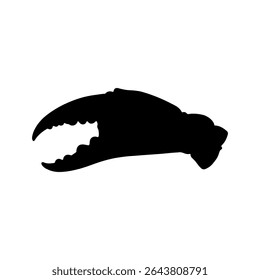 Blue crab claw silhouette vector flat illustration design.