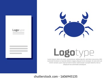 Blue Crab icon isolated on white background. Logo design template element. Vector Illustration