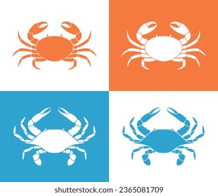 Blaue Krabbe. Logo. einzelne Krabbe auf weißem Hintergrund