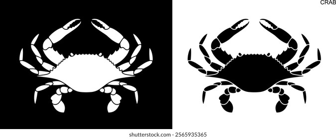 Blue crab. Logo. Isolated crab on white background