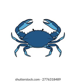 Blue crab with prominent claws and segmented legs crustacean