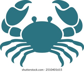 Blue crab silhouette. Seafood logo. Shellfish symbol