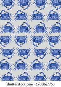 blue crabs ornament on gray background
