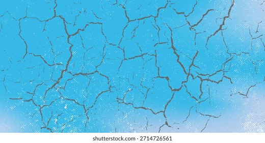 Blue Cracked Ice Texture Background With Veins And Abstract Pattern For Design And Art