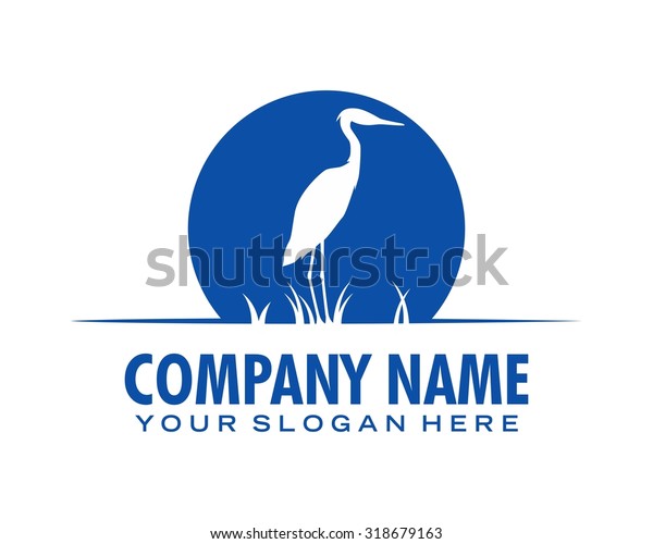 Blue Crane Stork Heron Egret Bird Stock Vector (Royalty Free) 318679163