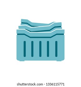 Blue Crates Stack Storage Container Symbol Illustration