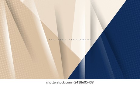 abstrakter Hintergrund in Blau und Creme mit überlappenden Streifen und Halfton. ideal für Banner, Poster, Cover, Web, Präsentation, Broschüre, etc.