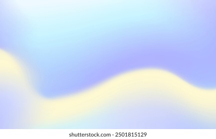 Fondo de pantalla abstracto degradado azul y crema. Abstracción suave del concepto del cielo del verano. Ondas de color azul y crema borrosas. Fondo azul pastel. Ilustración vectorial.