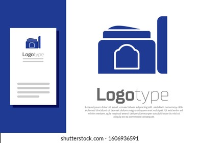 Blue Cream or lotion cosmetic tube icon isolated on white background. Body care products for men. Logo design template element. Vector Illustration