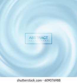 Blue Creamy Swirling Background. Vector Illustration. Blending Whirlpool of Blue and White Creamy Substance. Diffusion texture. Decorative Element for Cosmetics Design.