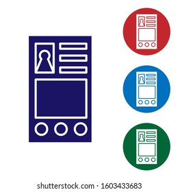 Blue Create account screen icon isolated on white background. Set color icons in circle buttons. Vector Illustration