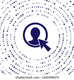 Blue Create account screen icon isolated on white background. Abstract circle random dots. Vector Illustration