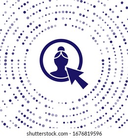 Blue Create account screen icon isolated on white background. Abstract circle random dots. Vector Illustration
