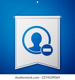 Blue Create account screen icon isolated on blue background. White pennant template. Vector