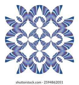 blue creative geometric pattern, ornament, modern op art background, vector design element