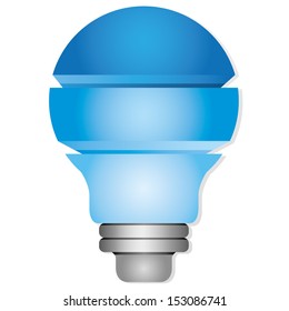 blue creative light bulb, creative thinking concept diagram, three topics diagram