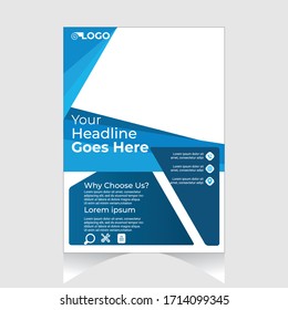 Blue Creative Modern Classic Business. Corporate Flyer Design Template.