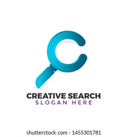 Blue Creative Search Logo Vector