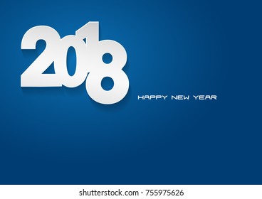 blue creative text 2018, happy new year