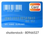 Blue credit card vector, highly detailed, vector