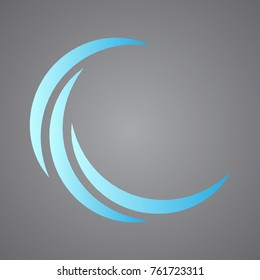 Blue crescent logo