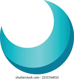 Blue crescent moon icon vector for design element