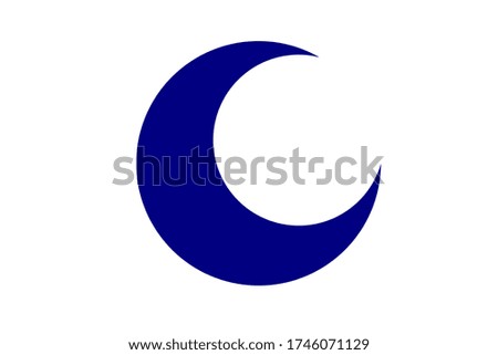 Blue crescent moon logo Premium Vector