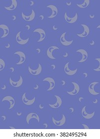 Blue crescent moons seamless background vector.