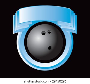 blue crest with bowling ball