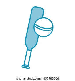 blue cricket ball and bat cartoon